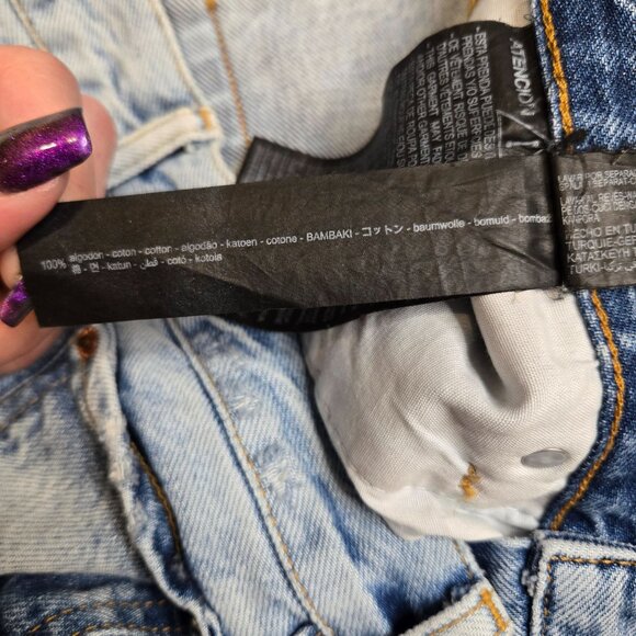 Zara The Truth Slim Distressed Light Wash Denim Jeans Size‎ 8 - Picture 5 of 8